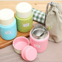 보온 보냉 죽통 350ml 어린이집 유치원 간식통 국통 미니 이유식 수험생 고급 어린이, 핑크