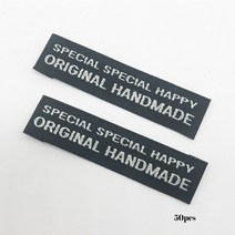 용오리지널 수제 라벨바느질 액세서리용 태그바느질 레이블용서용 핸드메이드 천 태그, 02 50pcs