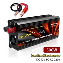 태양광인버터 순수 사인파 인버터 12v 220v 태양광 인버터 1000w 2000w 3000w 4000w 전압 변압기 전력 변환기 패널 자동차 인버터, 빨간색