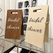 A형 미니 목재 입간판 쿨웨이 나무 원목 카페 입구 감성 우드 이동식 스탠드 주문제작, 아이보리, 양면