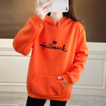 스타일아유 여성 기모 후드 왕관 레터링 티셔츠 맨투맨 루즈핏 오버핏 긴팔 후드티 11컬러 [노마진]