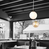 우리집플러스 몬드 유리조명 인테리조명 150파이 유리갓 식탁등 펜던트조명, Φ150 유백갓+하얀빛램프