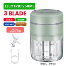 가축 사료 교반기 배합기 혼합 믹서 다기능 무선 전기 마늘 그라인더 미니 푸드 프로세서 100ML/250ML 다, 11 Upgraded 250ml Green