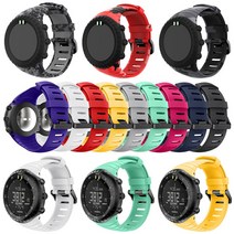 순토 코어 전용 밴드 시계줄 Suunto Core 실리콘 스트랩, 타입1 밀리터리_레드