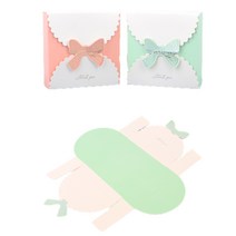 리본 접이식 정사각 단상자 에그 타르트 백일 떡 쿠키 화과자 초콜릿 악세사리 팔찌 비누 답례 답례품 선물 기프트 기념품 고급 포장 케이스 미니 종이 박스, 그린