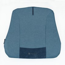 뫼르소 듀오 차량용 메모리폼 등받이 쿠션 (샤무드 럭스 X 코티드 알칸타라) 자동차 복원력좋은 등쿠션 사계절 척추 요추 바른자세 통기성 사무실 직장 쇼파 의자 휠체어 편안한, 코발트블루