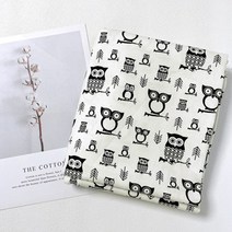 퀼트가게면100% 실용성이 좋은 옥스포드 20수 부엉이 2컬러 천, 블랙