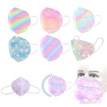 예쁜 일회용 마스크 10매/무지개 컬러 패션 3D 입체 숨쉬기 편한 새부리형, B 대형 sc185