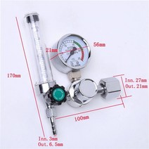 배관 밸브 0-25mpa 안전 아르곤 조절기 Co2 Mig Tig 유량계 가스 용접 게이지 감압기, 01 silver-null