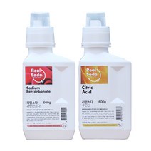 리얼소다 프리미엄 보틀 600g 2종세트 과탄산소다 600g + 무수 구연산 600g