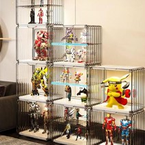 콘솔장식장 피규어 레고 아크릴 진열장 장식장, 3단 브라운(선반 1개)