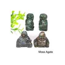 부처님 부처 자연 치유 크리스탈 스톤 조각 Maitreya Fengshui 동상 공예 비즈 Reiki 석영 차크라 홈 인테리어127076, 20Pcs, Moss Agate