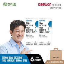 대원제약 칼슘 마그네슘 아연 비타민D 플러스 망간 2박스 6개월분 쇼핑백 1개