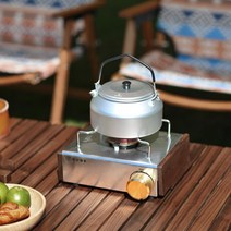 Thous Winds 캠핑 유투버 야외 휴대용 토스터 스토브 뜨거운 냄비 차 스토브, 카세트 스토브(한정판) + 블랙 월넛 사이드 플레