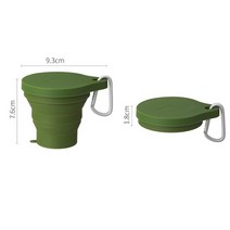 폴딩컵 접이식텀블러 shimoyama 150ml 실리콘 캠핑 휴대용 찻잔 키체인 뚜껑 야외 여행 커피 접을 수 있는 개폐식, 짙은 녹색