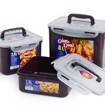 소형 김치통 김치 보관 밀폐 용기 김장 반찬 담금 용 공기 차단 음식 신선 유지 손잡이 1.5L 2.4L 4L 다양한 사이즈 굿앤굿 핸디락 락앤락, 4L
