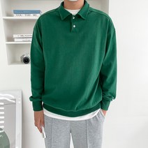 남자 오버핏 단추 카라 헨리넥 맨투맨