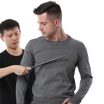 경량 방검복 얇은 호신용품 자기방어 경호용품호신용, 다크그레이 라운드넥 반팔 에스