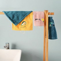 RT 주방 극세사 자수 고리 핸드 타올 수건 DD-11505, 색상:핑크