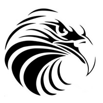 늠름한 독수리 블랙 화이트 차량용스티커 / 캠핑카 손잡이 차량도어 스티커글씨 예쁜