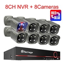 업무용 Techage-4K 보안 카메라 시스템 울트라 HD 8MP POE NVR 양방향 오디오 얼굴 감지 컬러 나이트 비전, 04 8CH NVR 8PCS Camera_04 3T