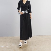 다이뻐 리틀깽스 자체제작 국산 빅사이즈 4계절 무지 올블랙 스판저지 H라인 롱맥시랩원피스