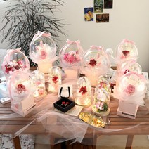 꽃풍선 꽃다발 벌룬 플라워 프리저브드 비누카네이션 8종, 프리저브드 카네이션레드 중형