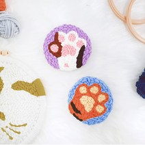 펀칭니들 실십자수 초보자 집콕취미 DIY 자수키트, 펀치니들(원형), 일러스트, 여우와 소녀