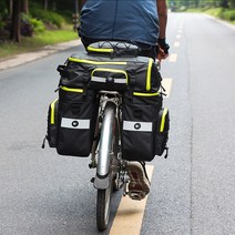 라이노워크 자전거 3in1 75L 대용량 국토종주 패니어 안장 여행 짐받이 가방, 블랙