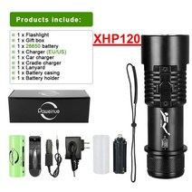 9000루멘 XHP120 전문가용 다이빙 손전등 800m 수중 스쿠버 다이버 랜턴 후레쉬, G 패키지