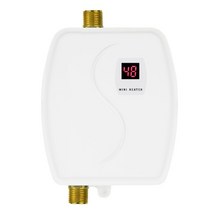 가정용전기보일러 전기 순간온수기 온수 수도꼭지 샤워 온도 조절기 chaaudiere electrique durchlauferhitzer 돼지꼬리히터 대체 심야 전기온수기 상향식, 하얀, 오 플러그