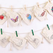 [디오피스]민화샵 복주머니 도안주머니 광목파우치 학습준비물, 모란 복주머니