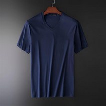 1+1 더블 실켓 반팔 티셔츠 남자 브이넥 여름 순면 흰색 순색 아이스 남성 반소매 옷 트렌드 헐렁