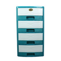 창신 4단 플라스틱 서랍장 수납장 학교 분리수거 정리, 4단 민트, 1개