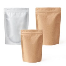 [소하루] 크라프트 은박 스탠딩 지퍼백 파우치 100p_SM9C0788, SM☞ 우리지퍼백_(은박코팅 대 100p), SM☞ 본상품선택