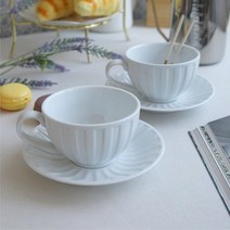 2인 모던 국산 도자기 커피잔세트 흰색 홍찻잔 도자기커피잔 국내산 홈카페 단아 티컵 엔틱 홍차잔