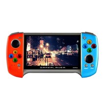 가정용오락실게임기 펌프 바탑 철권 오락기 2020 새로운 X19 Plus 휴대용 게임 콘솔 5.1 인치 대형 스크린, 02 Red and Blue
