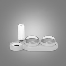 애완 동물 고양이 그릇 자동 공급기 개 먹이 물 분수 더블 마시는 스탠드 접시, [01] 500ml, [03] GRAY