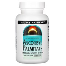 Source Naturals 아스코빌 팔미테이트 500mg 90캡슐 중화 비타민C 지용성, 기본