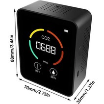 공기질측정기 이산화탄소 일산화탄소 가정용 미세먼지 VOC 파티클 측정기 다기능 168, 이산화탄소 검출기 블랙 2, 1개