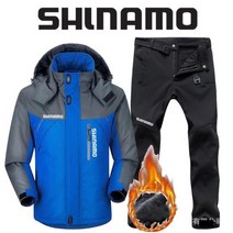 SHLNAMO 자켓 바지 여름낚시복 우의 내피 고어텍스 두껍고 따뜻한 플리스 낚시 의류 남자용 플러스 사이즈 반사 등산 의류 겨울 107029, 4XL, 파란색 1