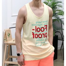 장롱 레터링 남자 민소매 티