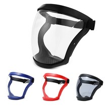 안면보호 작업용고글 눈보호안경 투명 방호마스크, 레드