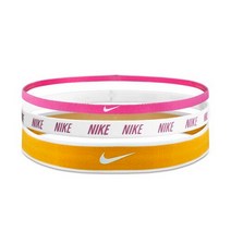 나이키 엘라스틱 믹스드 헤어밴드 3P (핑크+화이트 머스타드) 흘러내림방지, 핑크+화이트+머스타드