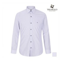 [브루노바피(남성)] [TREMOLO] 논아이론 체크 프린트 블루 셔츠_TGNTLUYC31