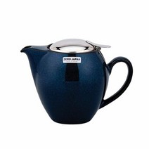 제로재팬 실용적인 도자기 라운드 티포트 350ml 진스블루 티팟, 단일속성