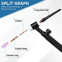 알곤용접기 전기 알곤 휴대용 인버터 용접기 Welding Knight-Tig 토치 TIG17V 공기 냉각 150A 13FT 케이블 10-25mm 플러그 커넥터 WP17V 리프트, 한개옵션0