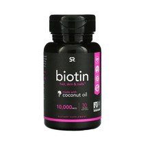Sports Research 스포츠리서치 비오틴 with 코코넛오일 10000mcg 120베지 소프트젤 황 수용성비타민 바이오틴 야자유 코코야자 오일 기름