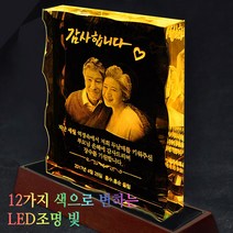장스토어 3d 크리스탈 감사패 부모님감사패 회갑 칠순 퇴임 퇴직 교회 산악회 축구 공로패 문구 상패, 크리스탈 3D패 (2인초상)