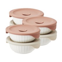 락앤락 바로한끼 도자기 밥용기, 6세트, 몸체 355ml + 뚜껑